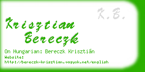 krisztian bereczk business card